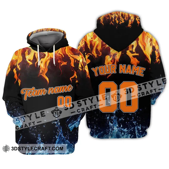 Unisex Shirt - Custom Name, Number And Team Name T-Shirt - Hot Fire And Cool Water style option 4