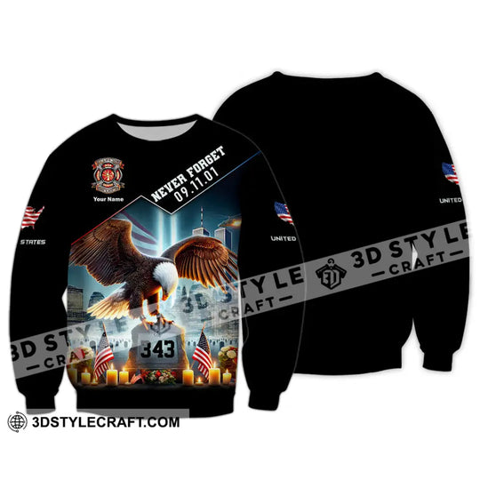 Unisex Shirt, Custom Name Patriot Day Shirt, 911 Memorial Shirt, Firefighter style option 4
