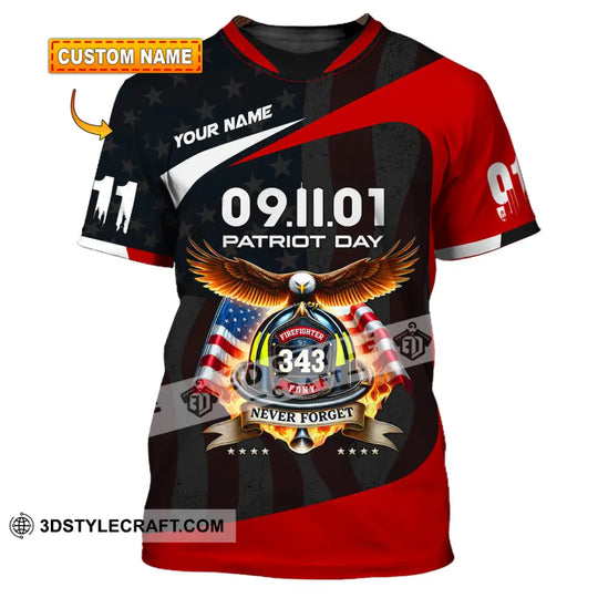 Unisex Shirt, Custom Name Patriot Day Shirt, 911 Memorial Shirt, Firefighter style option 1