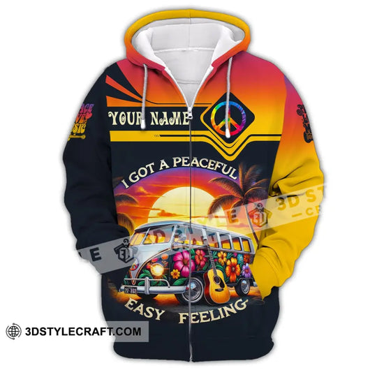 Unisex Shirt, Custom Name Peace Love Music T-Shirt, Peace Love Music Long Sleeve Hoodie style option 3
