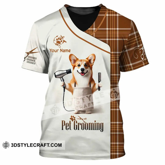 Unisex Shirt, Custom Name Pet Grooming Shirt, Pet Shop T-Shirt style option 2