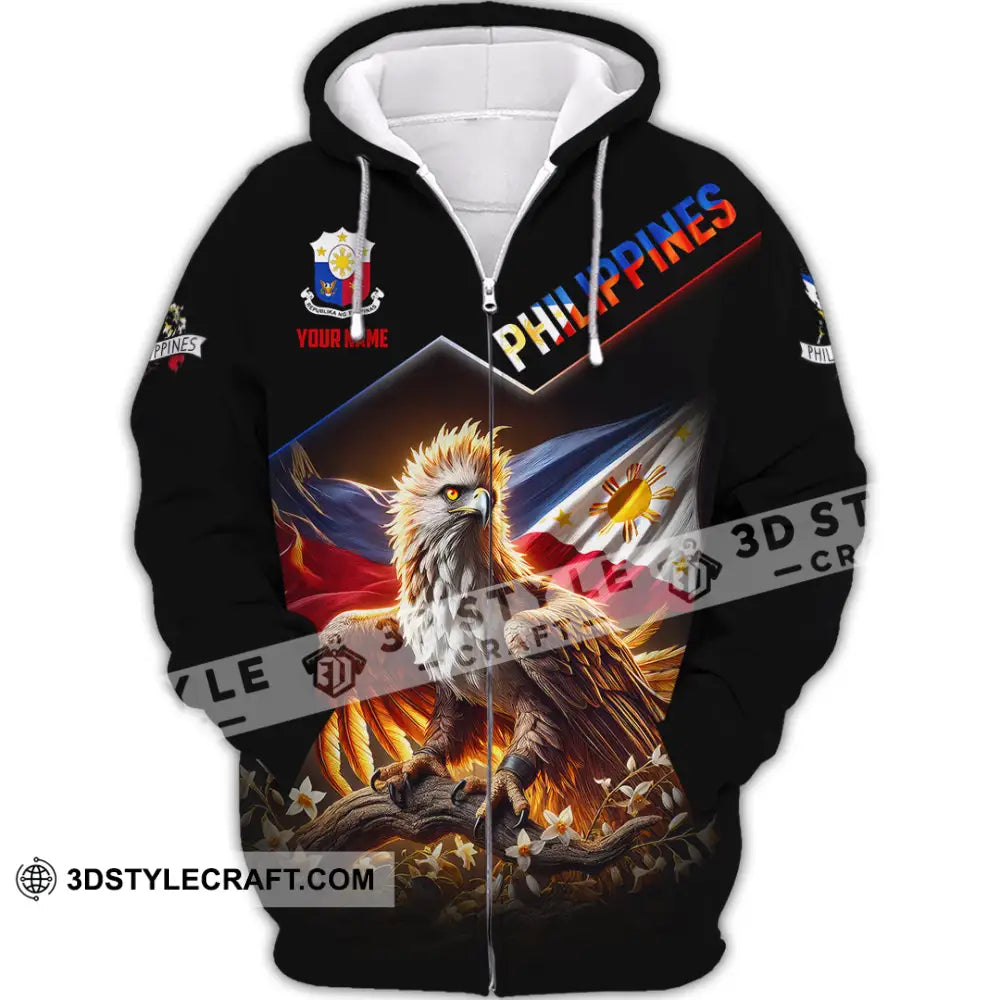 Unisex Shirt Custom Name Philippines Lover Gift Zipper Hoodie / S T-Shirt