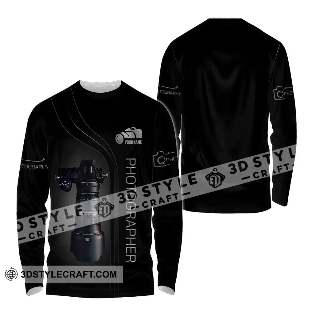 Unisex Shirt Custom Name Photographer Long Sleeve Gift / S T-Shirt