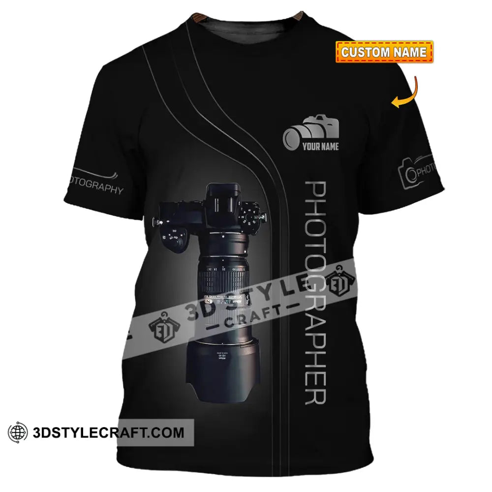 Unisex Shirt Custom Name Photographer Long Sleeve Gift T-Shirt