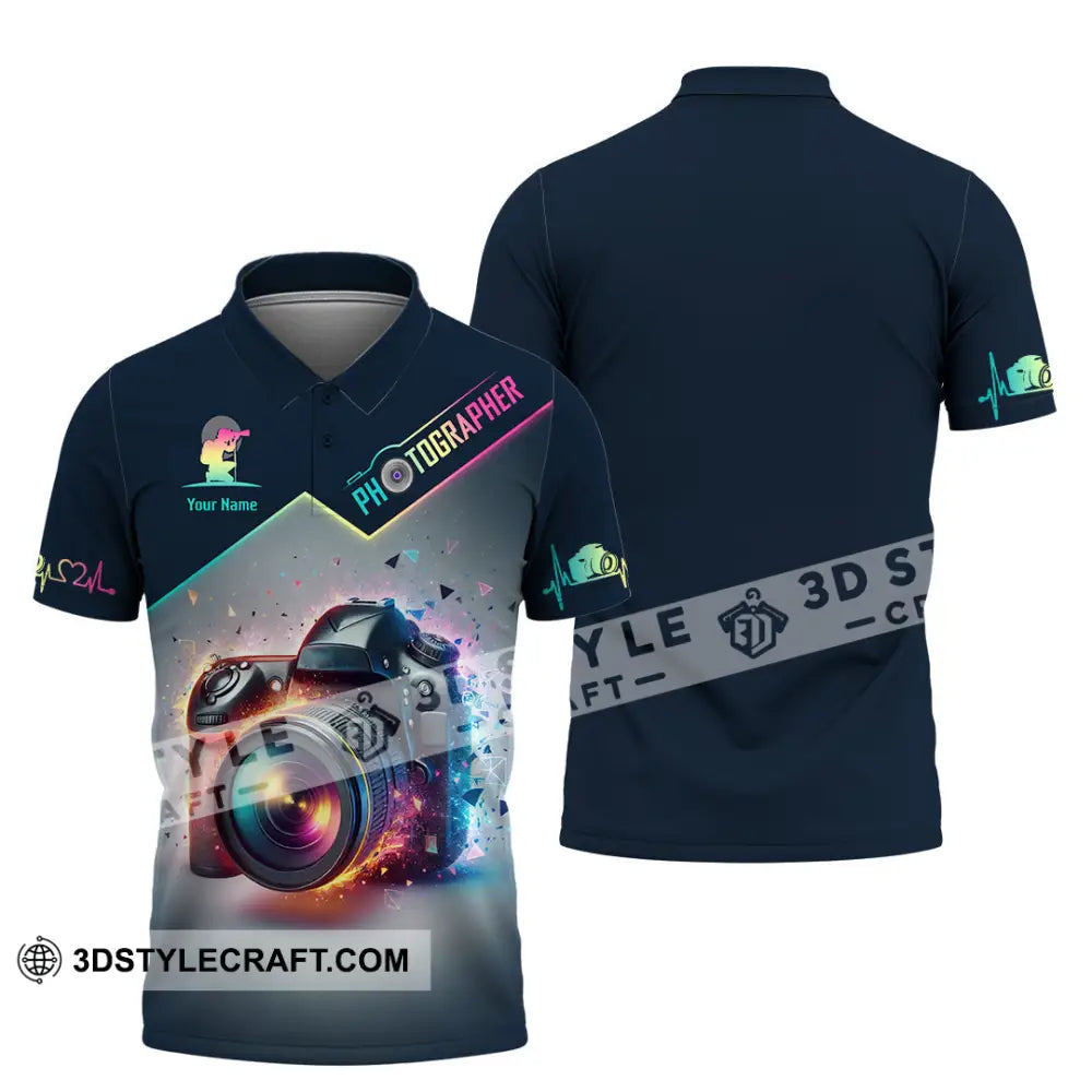 Unisex Shirt Custom Name Photographer Polo Gift / S T-Shirt