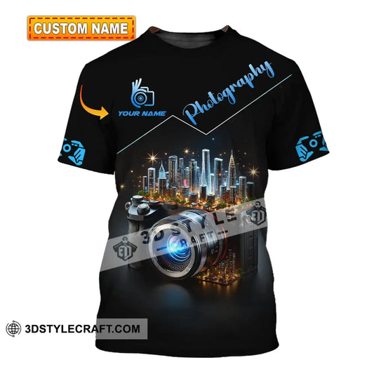 Unisex Shirt Custom Name Photographer Polo Long Sleeve T-Shirt