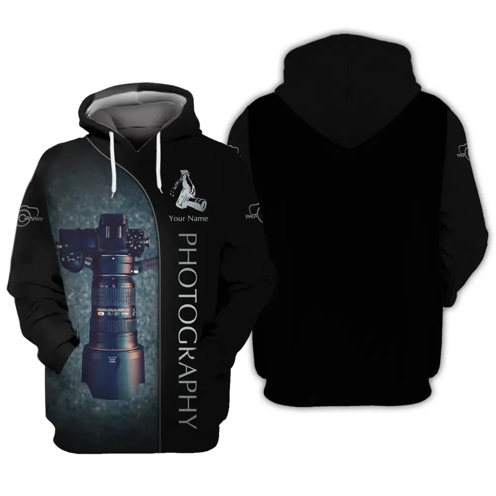 Unisex Shirt Custom Name Photography Gift For Photographers Camera Lover Hoodie / S T-Shirt