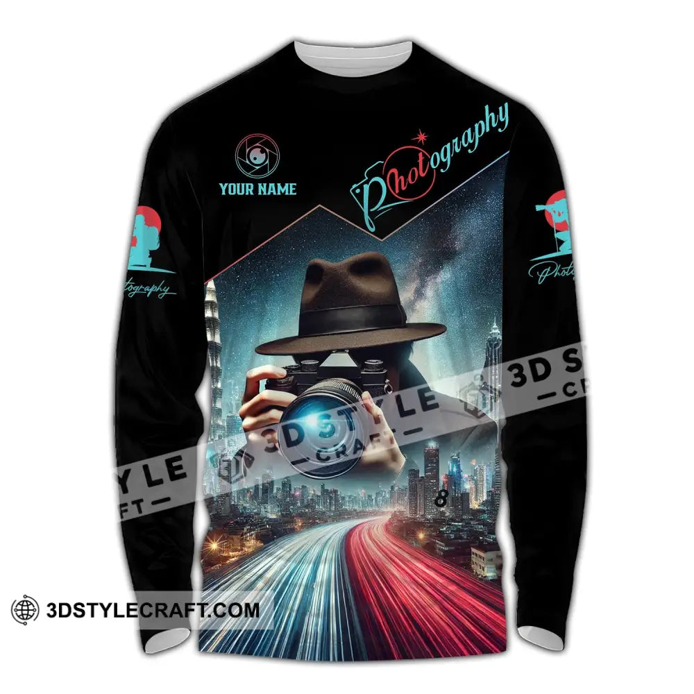 Unisex Shirt - Custom Name Photography Long Sleeve / S T-Shirt