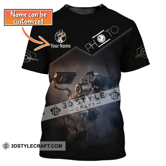 Unisex Shirt, Custom Name Photography Shirt, Photo T-Shirt, Gift For Photographers style option 1