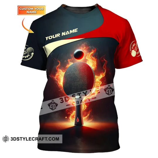 Unisex Shirt, Custom Name Ping Pong T-Shirt, Ping Pong Club Clothing, Gifts for Ping Pong Players style option 1