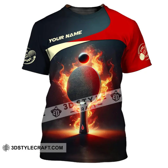 Unisex Shirt, Custom Name Ping Pong T-Shirt, Ping Pong Club Clothing, Gifts for Ping Pong Players style option 2