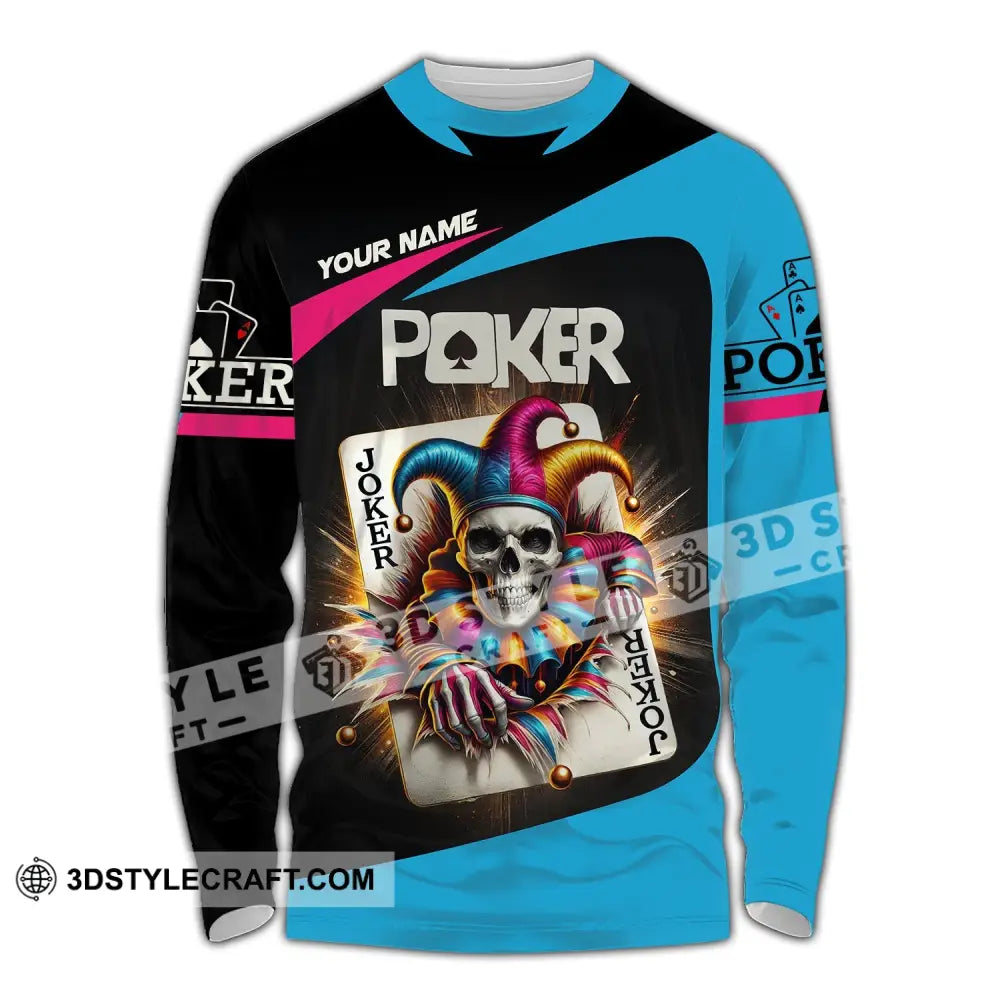 Unisex Shirt Custom Name Poker Gift For Lover Long Sleeve / S T-Shirt