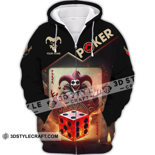 Unisex Shirt Custom Name Poker Gift Zipper Hoodie / S T-Shirt