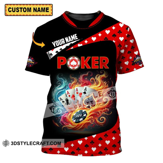 Unisex Shirt - Custom Name Poker Heart Shirt style option 1