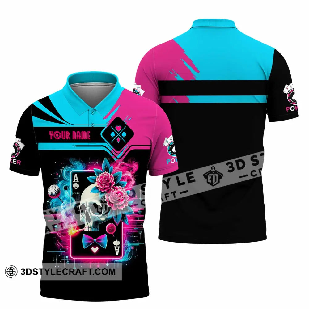 Unisex Shirt Custom Name Poker Hoodie Polo Long Sleeve / S T-Shirt