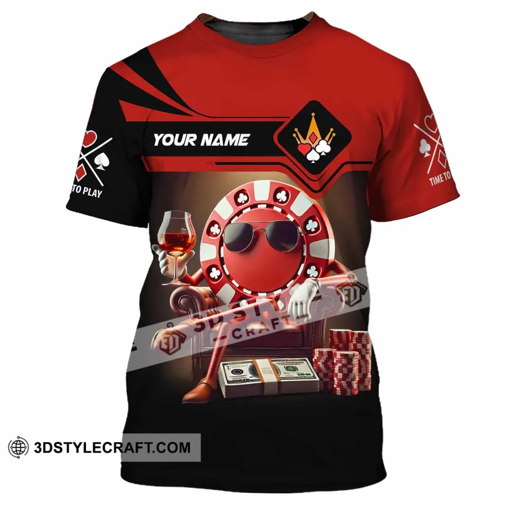 Unisex Shirt Custom Name Poker Hoodie Polo Long Sleeve T-Shirt / S T-Shirt