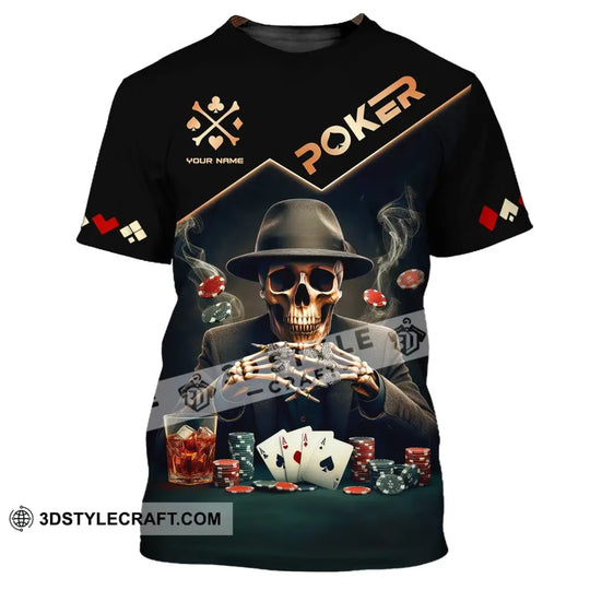 Unisex Shirt, Custom Name Poker Shirt, Poker Polo Long Sleeve Shirt, Casino T-Shirt style option 2