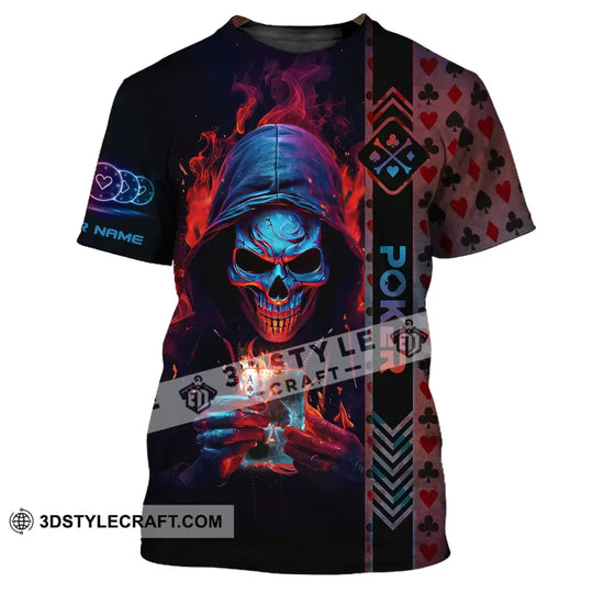 Unisex Shirt, Custom Name Poker Skull T-Shirt, Poker Hoodie, Poker Gift style option 2