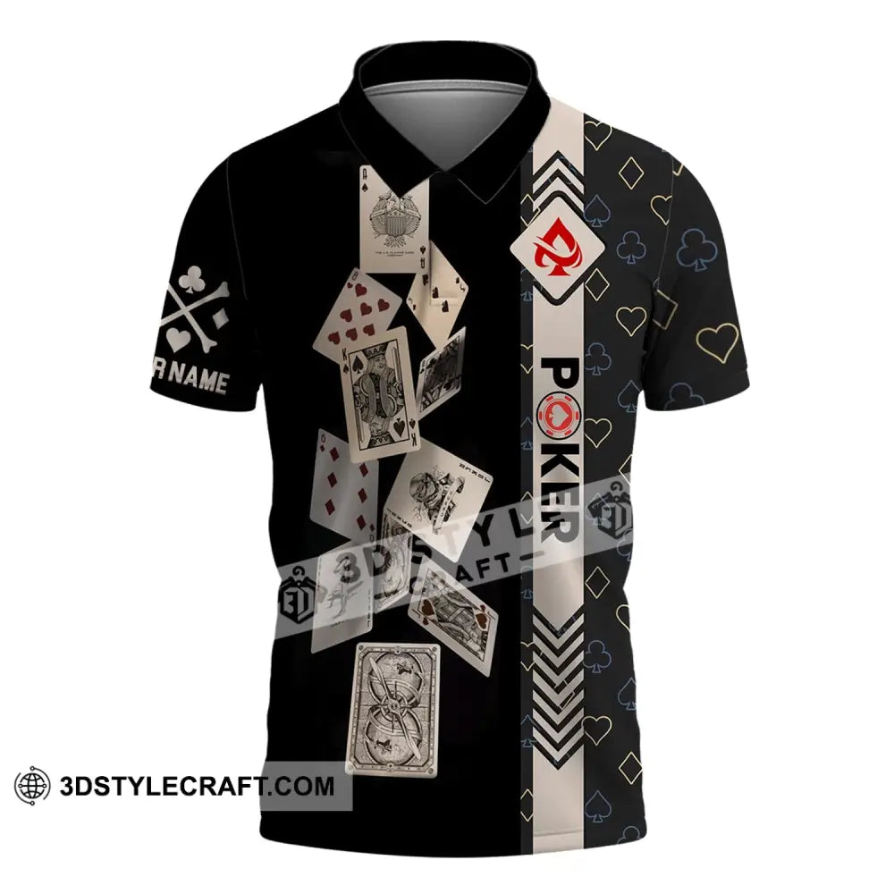 Unisex Shirt Custom Name Poker T-Shirt Hoodie Long Sleeve Casino Polo / S T-Shirt