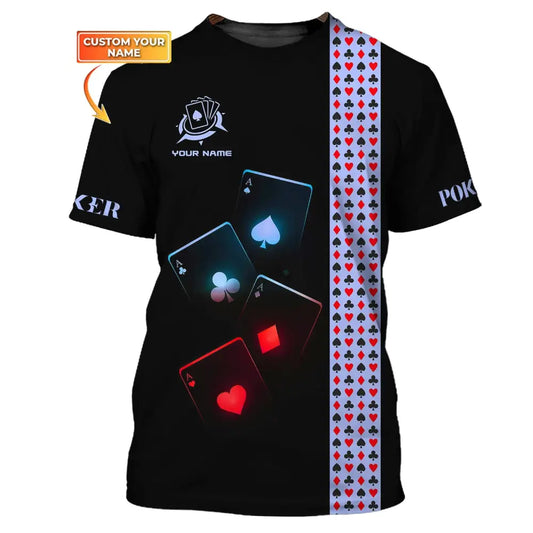 Unisex Shirt Custom Name Poker T-Shirt Polo Casino