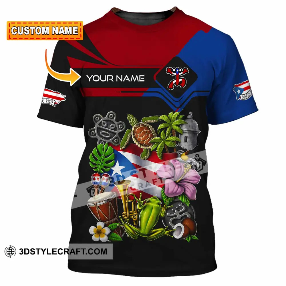 Unisex Shirt Custom Name Puerto Rico Lover Gift T-Shirt