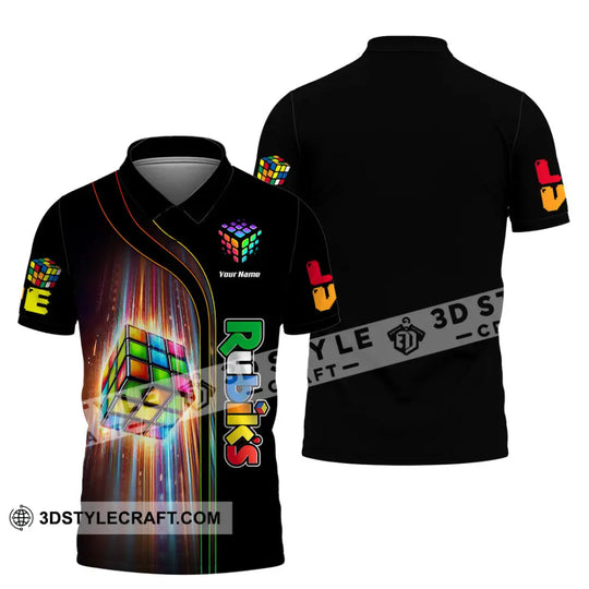 Unisex Shirt, Custom Name Rubik Shirt, Rubik Apparel, Rubik Polo Long Sleeve, Rubik Love T-Shirt style option 4