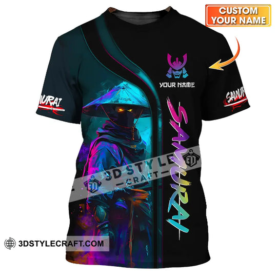Unisex Shirt - Custom Name Samurai Shirt, Colorful style option 1