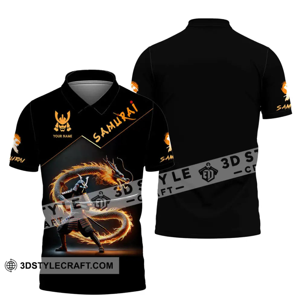 Unisex Shirt Custom Name Samurai Japanese T-Shirt Lover Gift Polo / S T-Shirt