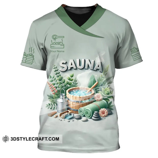 Unisex Shirt, Custom Name Sauna Shirt, Sauna Love Hoodie Shirt Polo Long Sleeve, Sauna T-Shirt style option 2