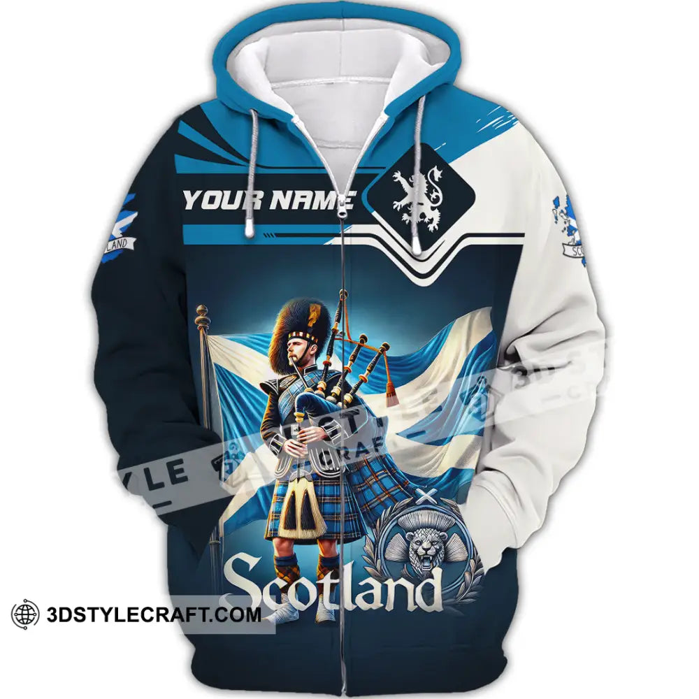 Unisex Shirt Custom Name Scotland Gift For Scottish Zipper Hoodie / S T-Shirt