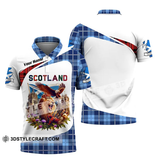 Unisex Shirt, Custom Name Scotland Shirt, Scotland Love Polo Long Sleeve Shirt, Scotland Gift style option 4