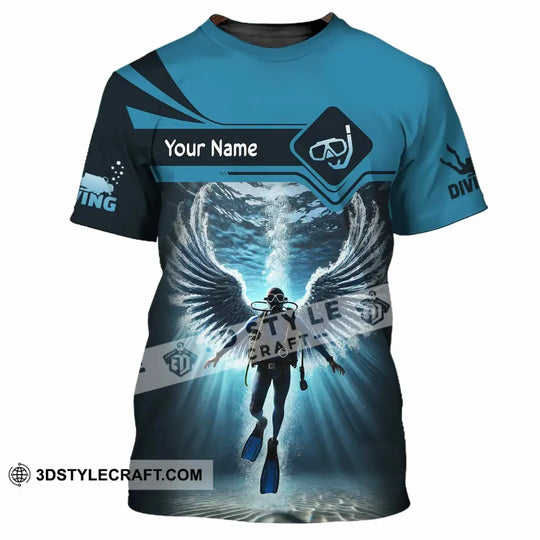 Unisex Shirt, Custom Name Scuba Diving Shirt, Scuba Diving Polo Long Sleeve Shirt style option 2