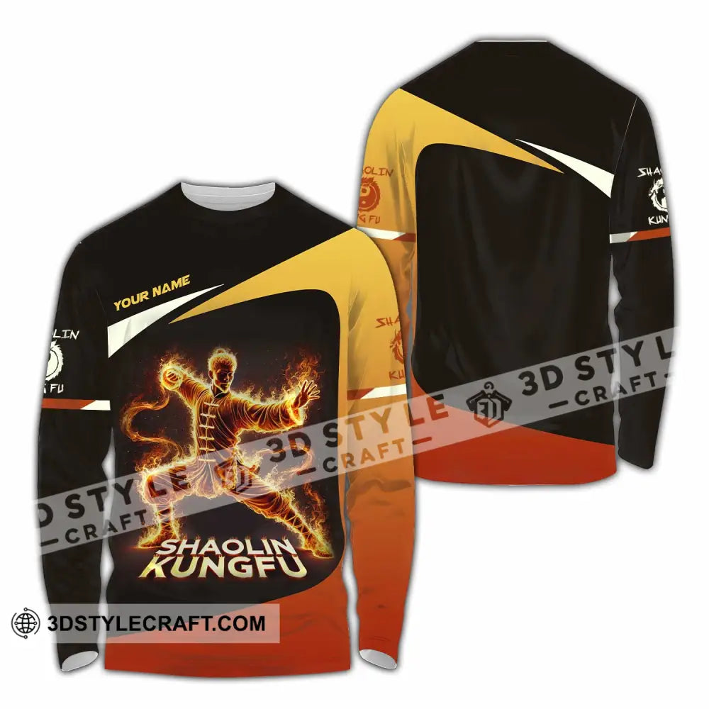 Unisex Shirt Custom Name Shaolin Kungfu Polo Long Sleeve / S T-Shirt