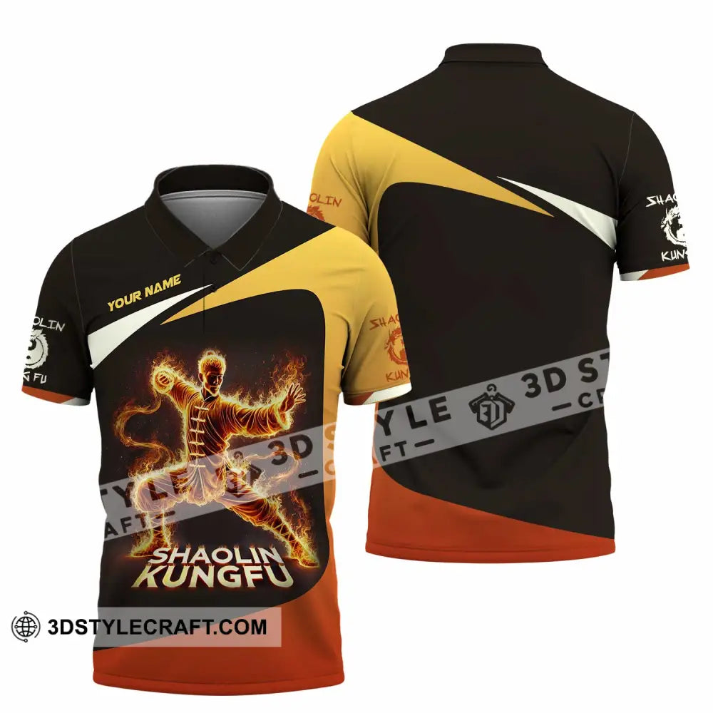 Unisex Shirt Custom Name Shaolin Kungfu Polo Long Sleeve / S T-Shirt
