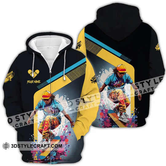 Unisex Shirt - Custom Name Skateboard Sport Shirt For Player, Golden Heart style option 4