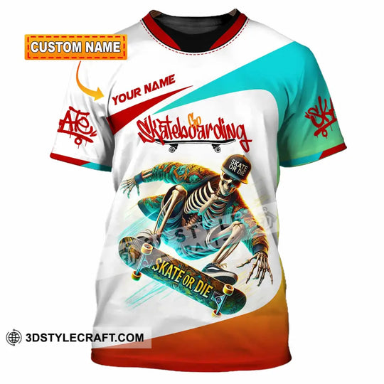 Unisex Shirt, Custom Name Skateboarding Shirt, Skateboarding Love Hoodie Shirt Polo Long Sleeve Shirt style option 1