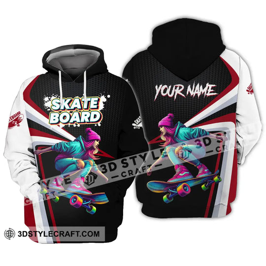 Unisex Shirt - Custom Name Skateboarding Player Dark Sport Shirt style option 3