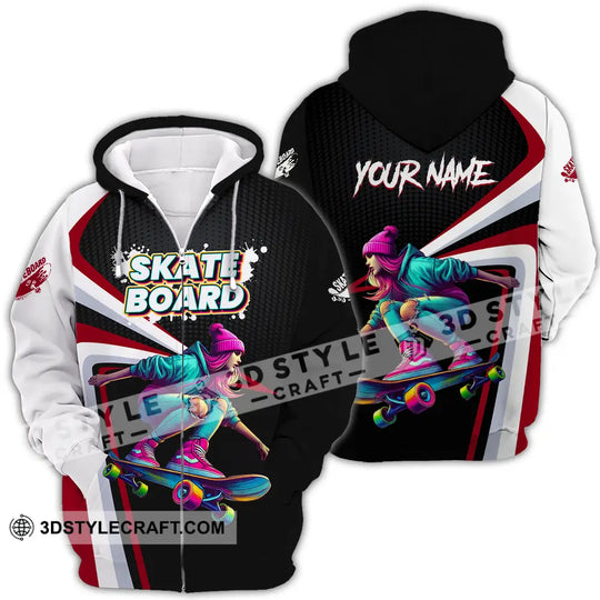 Unisex Shirt - Custom Name Skateboarding Player Dark Sport Shirt style option 4