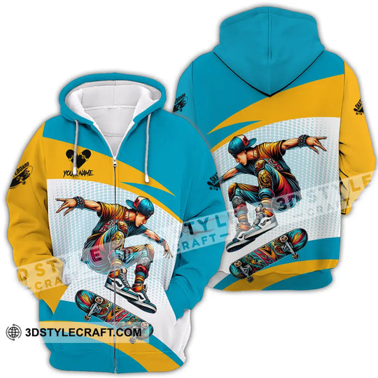 Unisex Shirt - Custom Name Skateboarding Player Sport Shirt, Playing style option 4