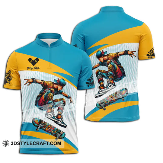 Unisex Shirt - Custom Name Skateboarding Player Sport Shirt, Playing style option 2