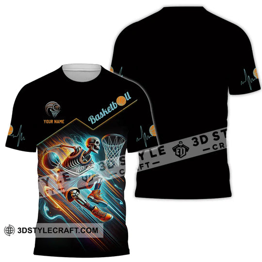 Unisex Shirt - Custom Name Shirt Skeleton Basketball style option 2