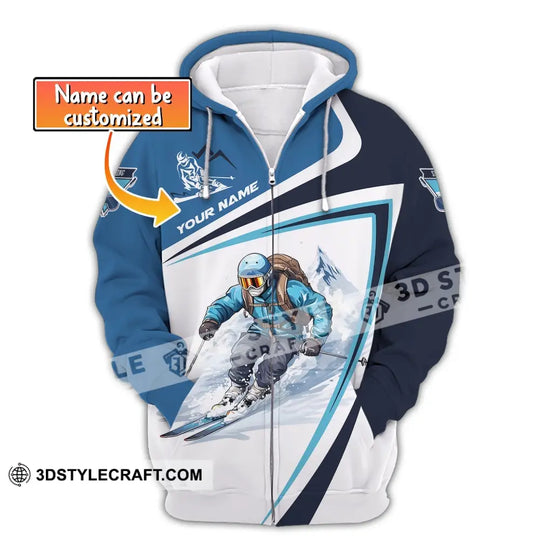 Unisex Shirt, Custom Name Skiing Shirt, Gift For Ski Lover, Ski Season Shirt style option 2
