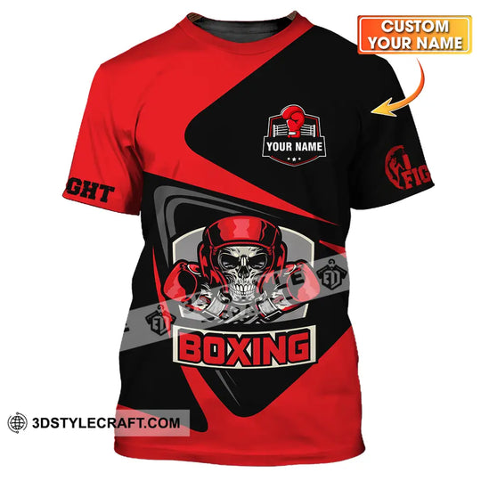 Unisex Shirt - Custom Name Skull Boxing Shirt style option 1