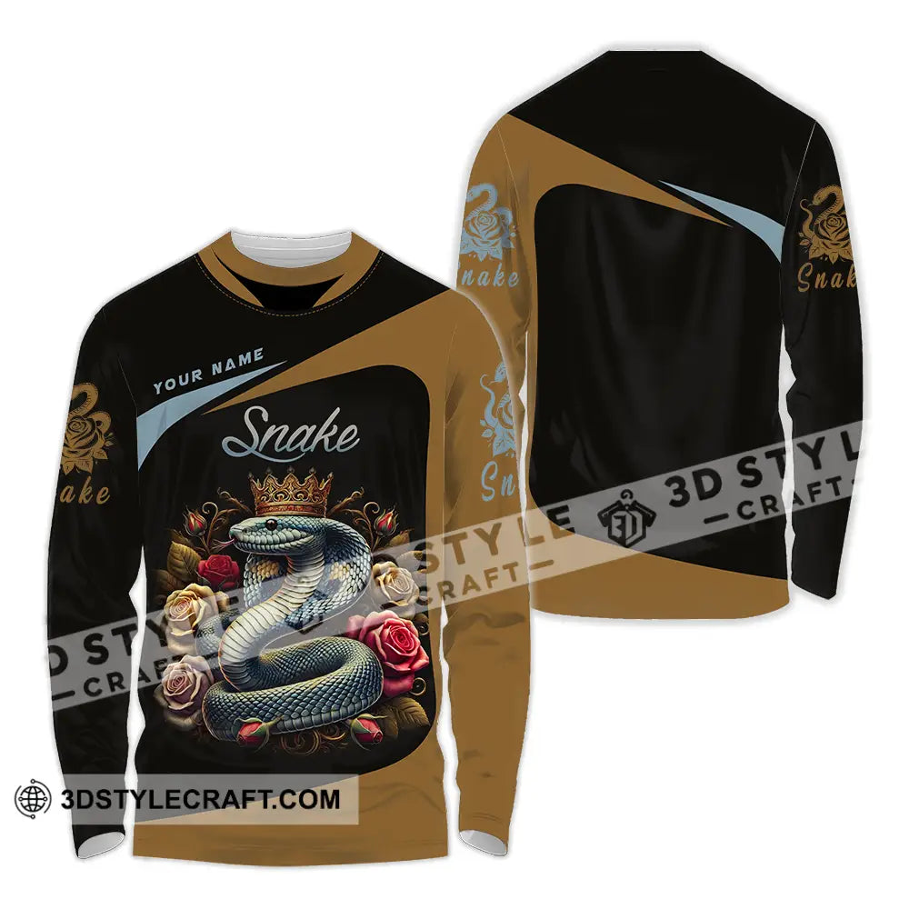 Unisex Shirt - Custom Name Snake Long Sleeve / S T-Shirt