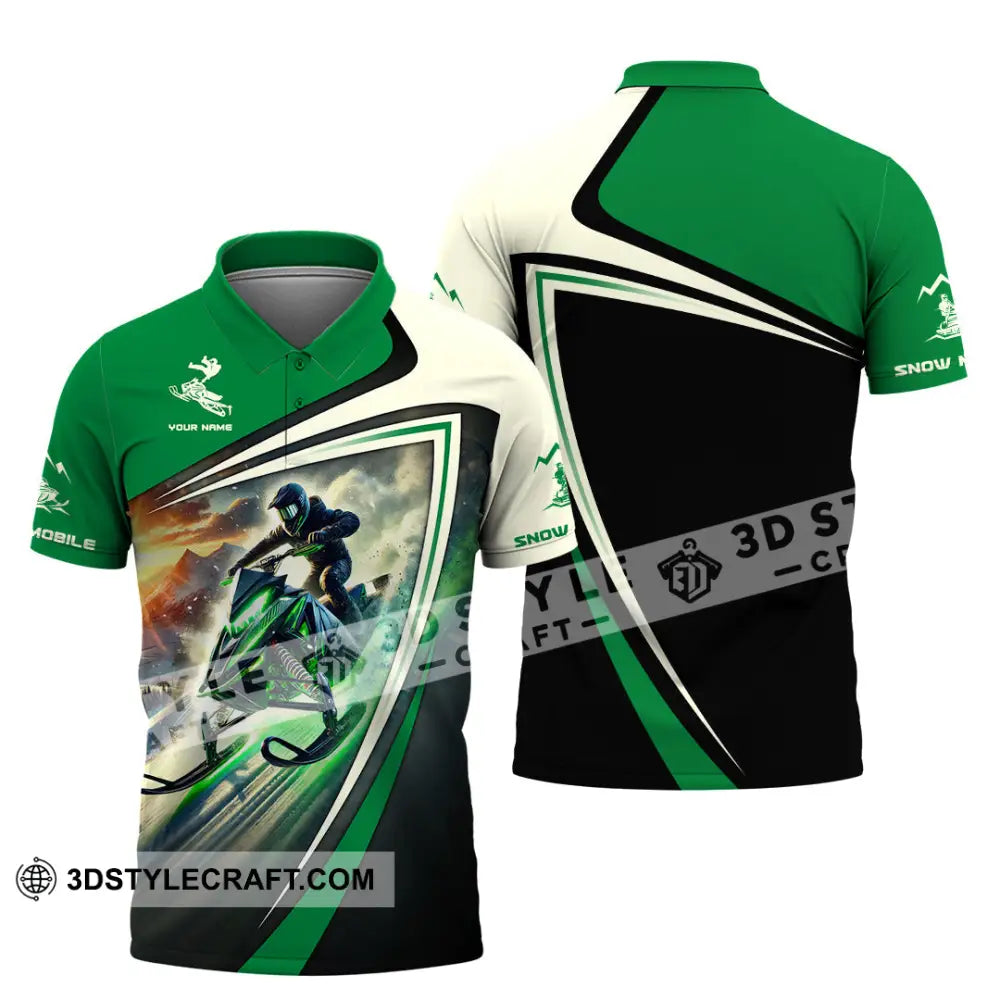 Unisex Shirt Custom Name Snow Mobile Gift Polo / S T-Shirt