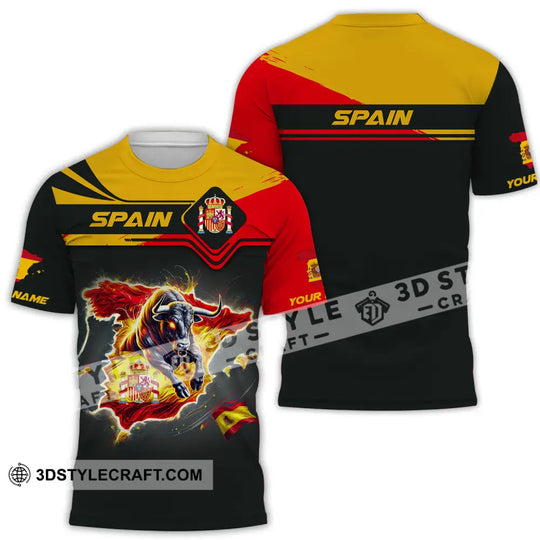 Unisex Shirt - Custom Name Spain Team Lover Shirt, Spain Map style option 2
