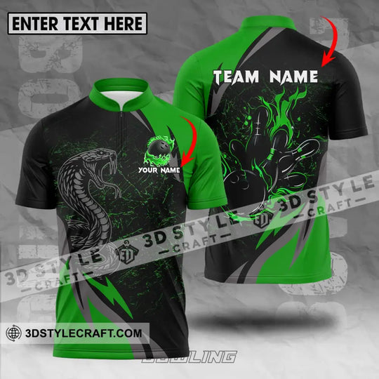 Unisex Shirt - Custom Name Sport Shirt, Black Snake Bowling style option 1