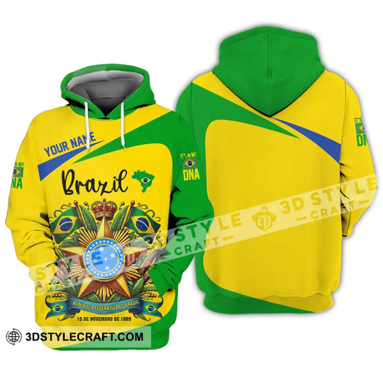 Unisex Shirt - Custom Name Sport Shirt, Brazil It's My DNA style option 2