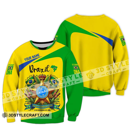 Unisex Shirt - Custom Name Sport Shirt, Brazil It's My DNA style option 4