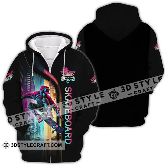 Unisex Shirt - Custom Name Sport Shirt, Colorful Street Skateboard style option 4